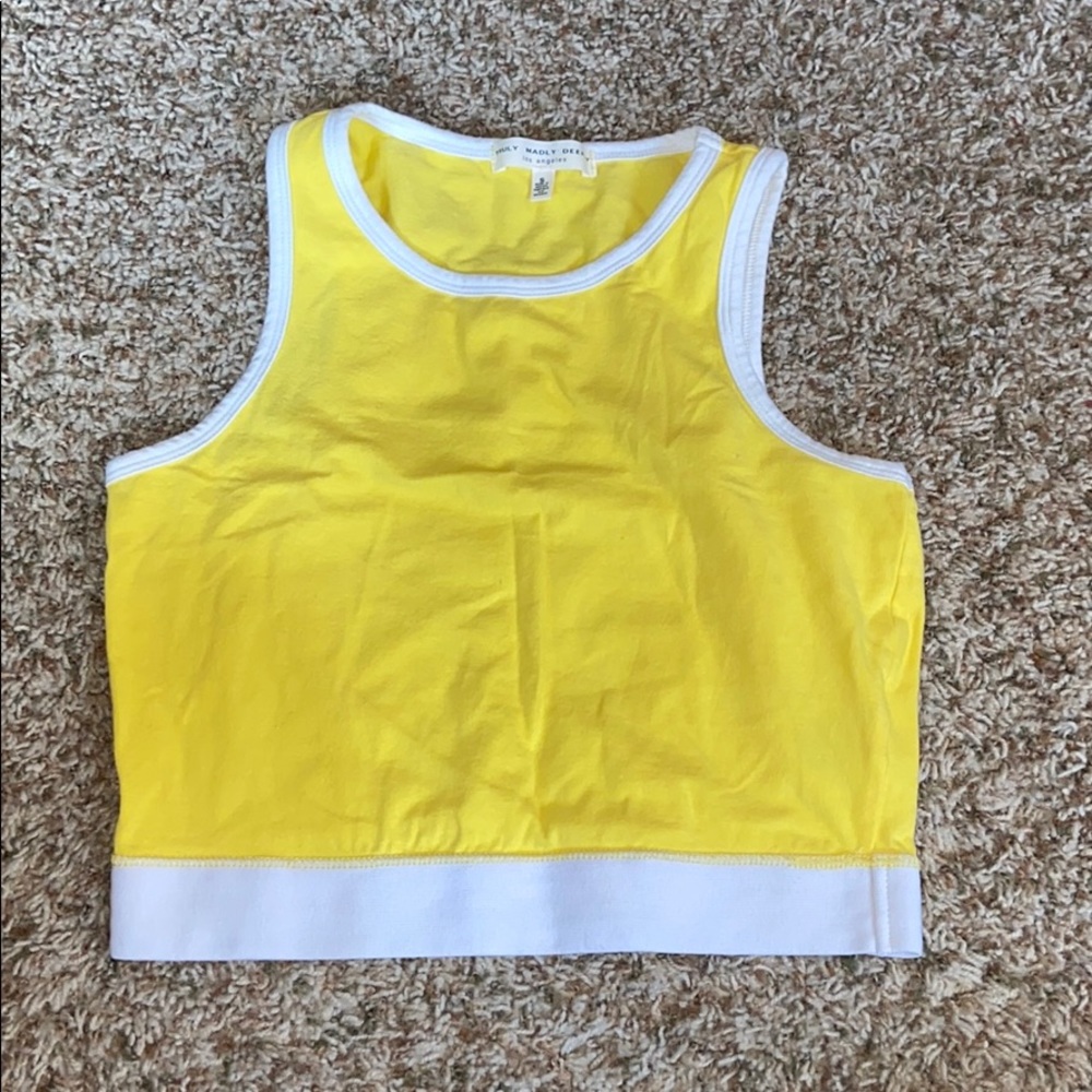 Urban outfitters bright yellow cropped tank top